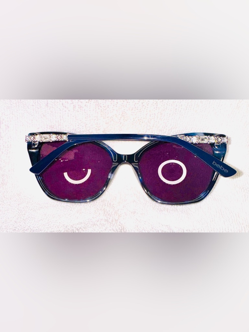 Bebe Blue Tortoise sunglasses / Crystal embellished temples. NWOT, never worn.